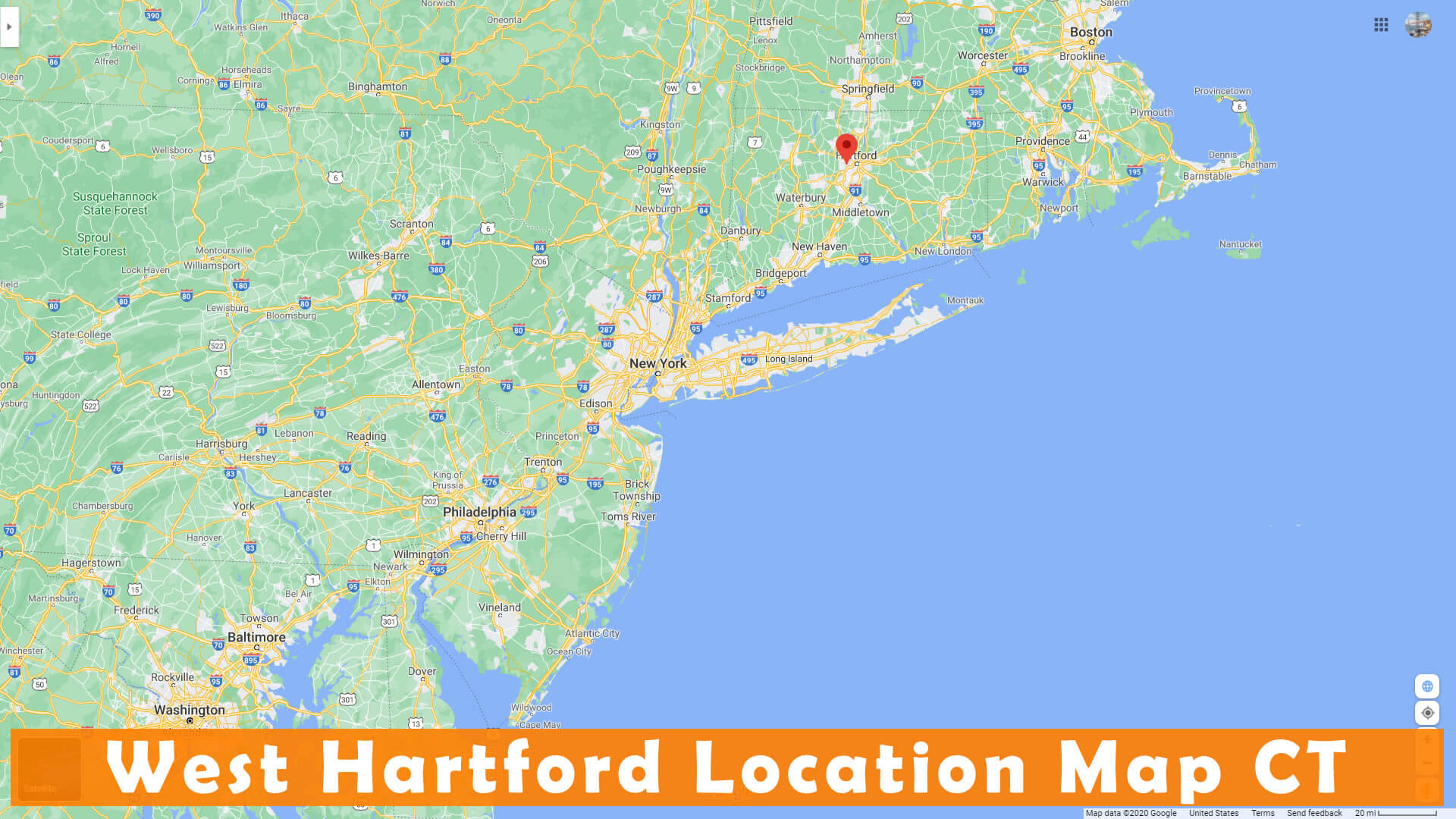 West Hartford Emplacement Carte CT